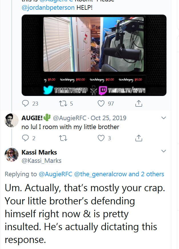 PDnull69's tweet photo. @CommentCoppedd @AugieRFC throwback to that time Augies mum told him off in his tweet replies for trying to blame his mess on his little brother https://t.co/cHt2u8O3TT