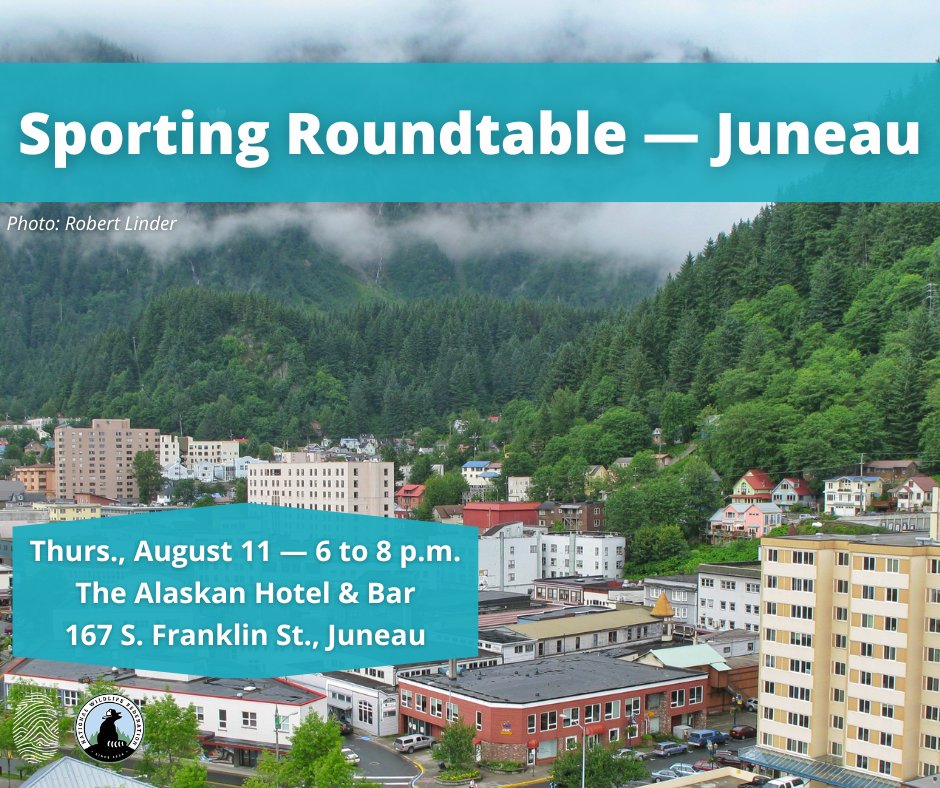 southeast_ak_cc's tweet photo. Join SEACC and @NWFoutdoors in Juneau on Aug. 11 from 6 to 8 p.m. for a Sporting Roundtable!
Weโll be discussing changing seasons and opportunities to increase hunting and fishing in Southeast. https://t.co/UYma1xJnur