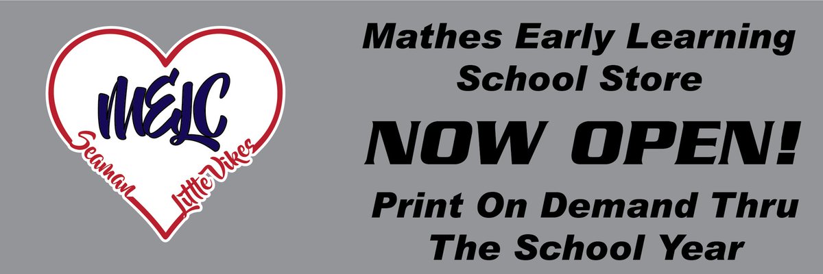 Your Mathes ELC Store is open for print on demand through the school year.
Like, share and follow 345Gear on Facebook to keep up to date on new stores and products.