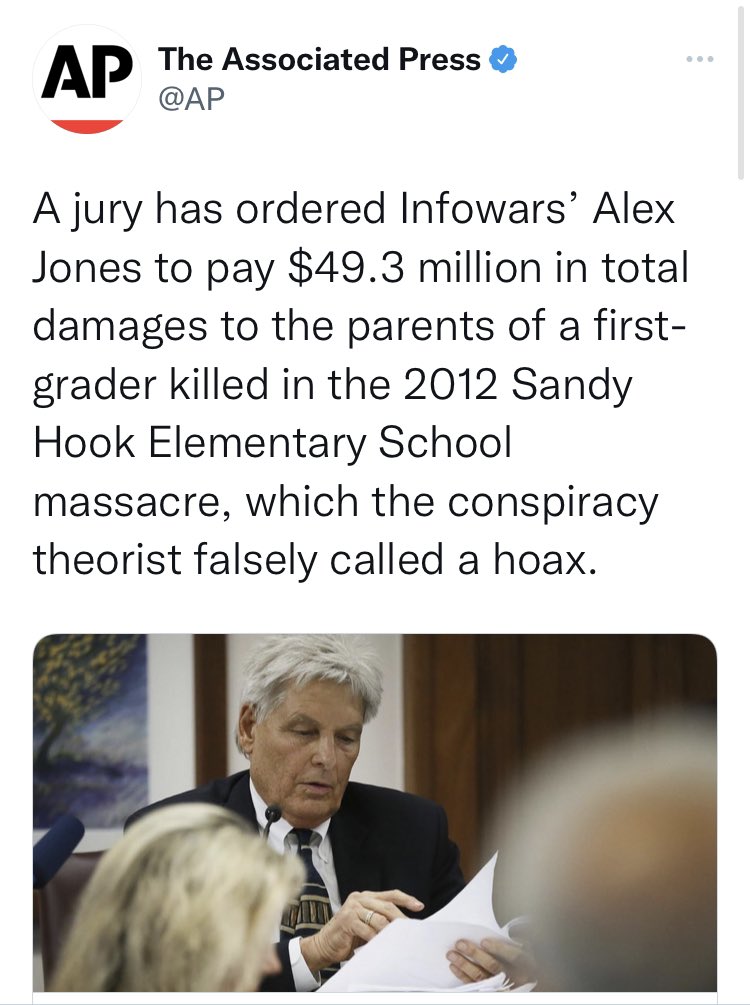 RJMolavi's tweet photo. Justice served and more to come.  Put this ignorant blowhard and public health menace on food stamps. #alexjonesTRIAL https://t.co/jRzhFD561J