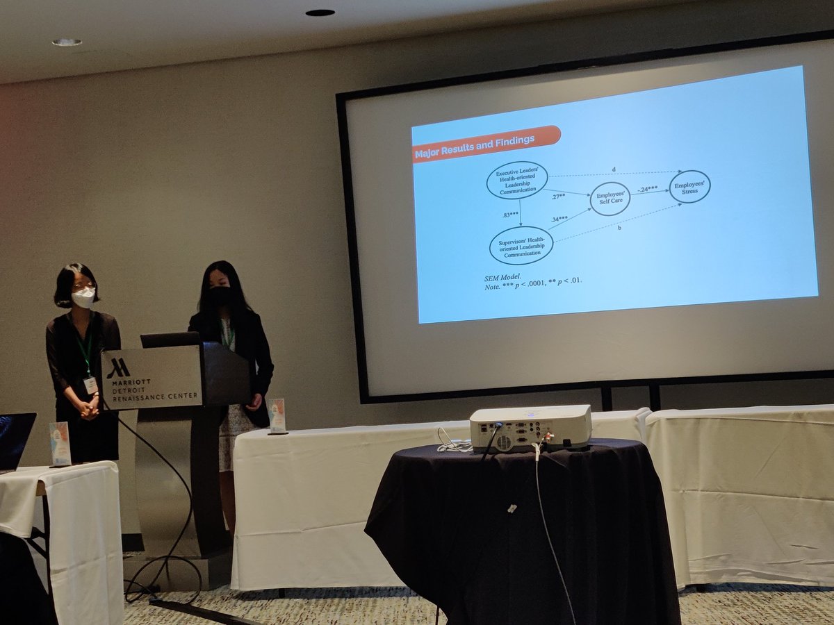 Drs <a href="/FeifeiChen2015/">Dr. Feifei Chen</a> of <a href="/COFCCOMM/">COFC COMM</a> and <a href="/Magicaluna1/">Qiwei Luna Wu, Ph.D.</a> of <a href="/CSUSchoolofCOM/">CSU School of COM</a> present award-winning study on health-oriented leadership comm #AEJMC22