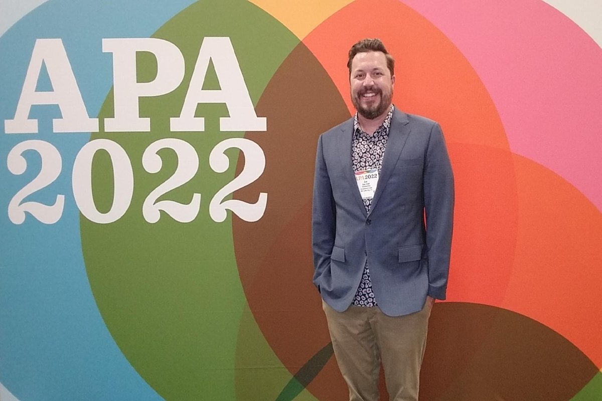 Co-founder Zac Imel, Ph.D, after speaking to the #APA on how evidence-based technology can advance the practice of psychotherapy. Zac literally wrote the book, or at least a book, on psychotherapy: cutt.ly/0ZF7hQw!

#AmericanPsychologicalAssociation