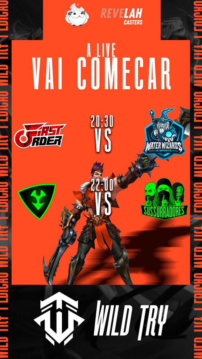 A live ja vai começar!!!!
Cola na live e deixe sua torcida 🔥🔥
twitch.tv/wildtrywr
