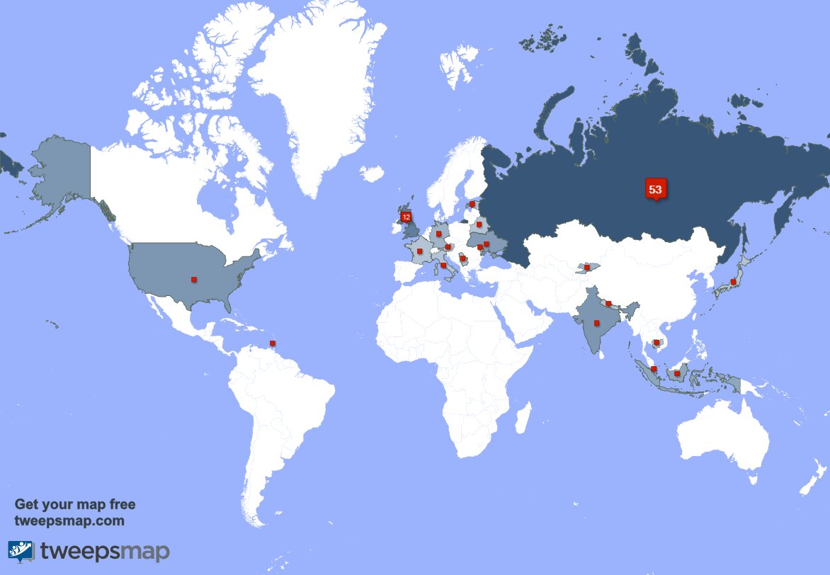 Master_LR's tweet photo. According to https://t.co/VM7ATD5jn2, you come from 20 countries
1. Russia (59%) 🇷🇺
2. UK. (13%) 🇬🇧
3. India (5%) 🇮🇳

Can you see your country? https://t.co/MCNRWZ1Ebg