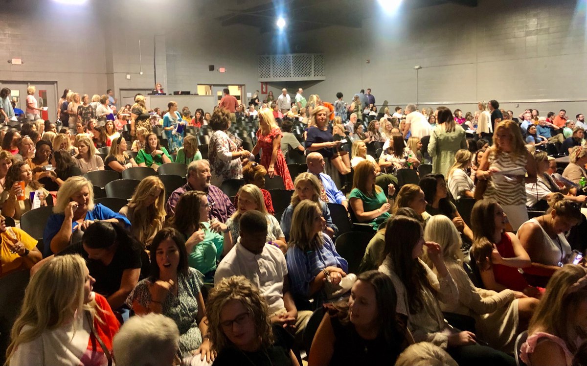 Our first Teacher Institute together since 2019! Thank you <a href="/HKDerryberry/">HK Derryberry</a> and Mr. Jim Bradford for your encouraging story and @DrJimmyShaw for an inspirational devotional to start the 22-23 school year. Let’s get to it!