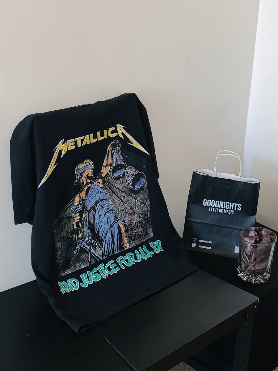 ArtGoodnights's tweet photo. Metallica - ...And Justice for All T-Shirts
Price : 250 DHS 
Delivery all across Morocco
low stock
#metallica #rocknroll #vintageclothing #streetwear #Morocco #agadir #CasaBlanca #Rabat #apparel #tshirts https://t.co/ArFKyfqaRm