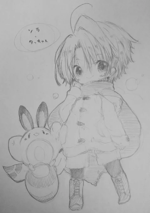 ポケおりじ落書きでソラとタっちゃん(オタチ♂) 