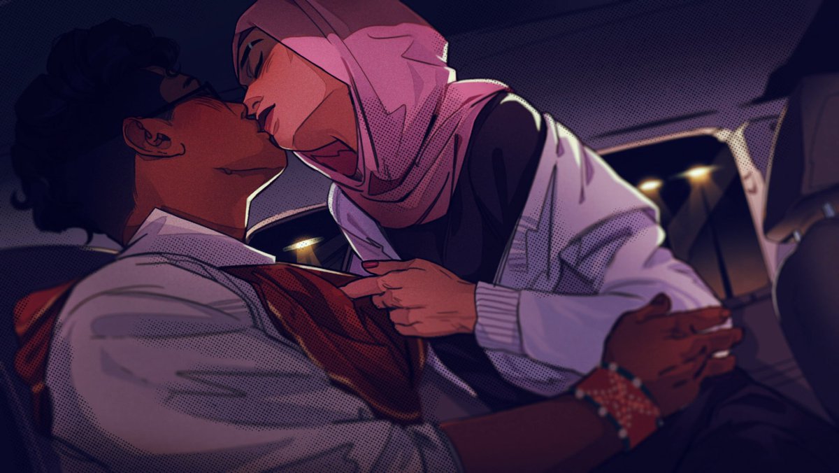 emhari and his ex wife Noor kissing in the backseat of Emhari’s car
