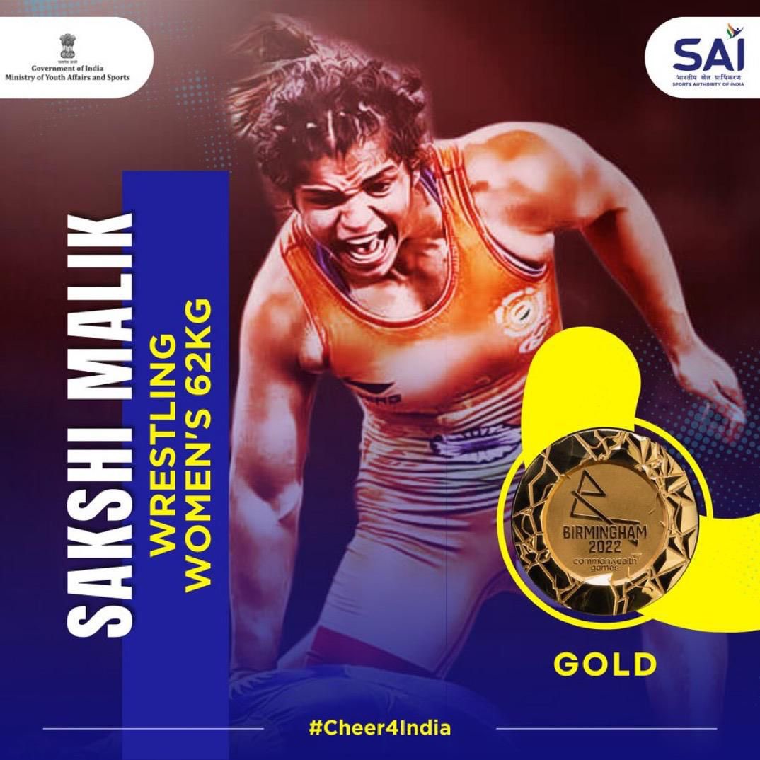 VSOMANNA_BJP's tweet photo. Hearty congratulations @SakshiMalik on winning π₯ in the #commwealthgames.Your performance today was awe-inspiring!
& The emotion you displayed on the podium watching our flag raised high with our anthem, that speaks a lot!
The Nation is super proud. Wishing you more success. https://t.co/wJxIH7uxGB