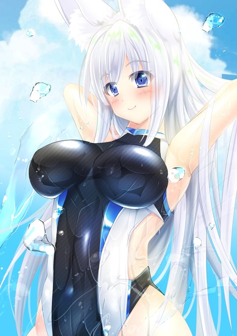 インナー水着姿のうちの子summer🍉🦊🍉 