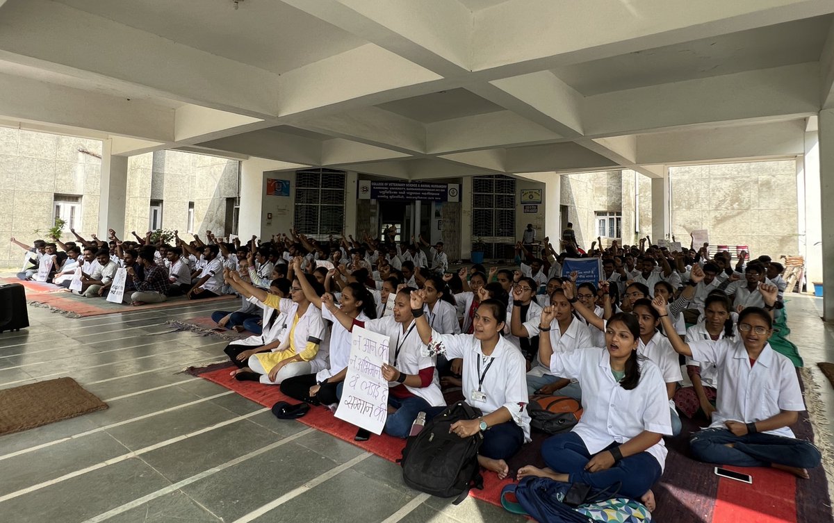 PhD, PG doctors and internship students supports all veterinary students and join the strike against low stipend given by the Gujarat Gov.
<a href="/CMOGuj/">CMO Gujarat</a> <a href="/Bhupendrapbjp/">Bhupendra Patel</a> 
<a href="/RaghavjiPatel/">Raghavji Patel</a> <a href="/KanuDesai180/">Kanu Desai</a> 
#Increase_Guj_Vet_Stipend
#Guj_vet_union
#Guj_veterinary_students_on_strike