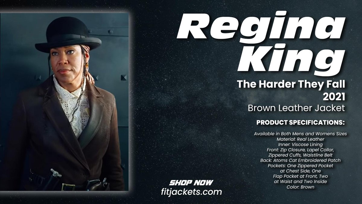 The Harder They Fall 2021 Regina King Brown Leather Jacket
Click Here bit.ly/3SrLPDk #TheHarderTheyFall #ReginaKing #TrudySmith #BrownLeatherJacket