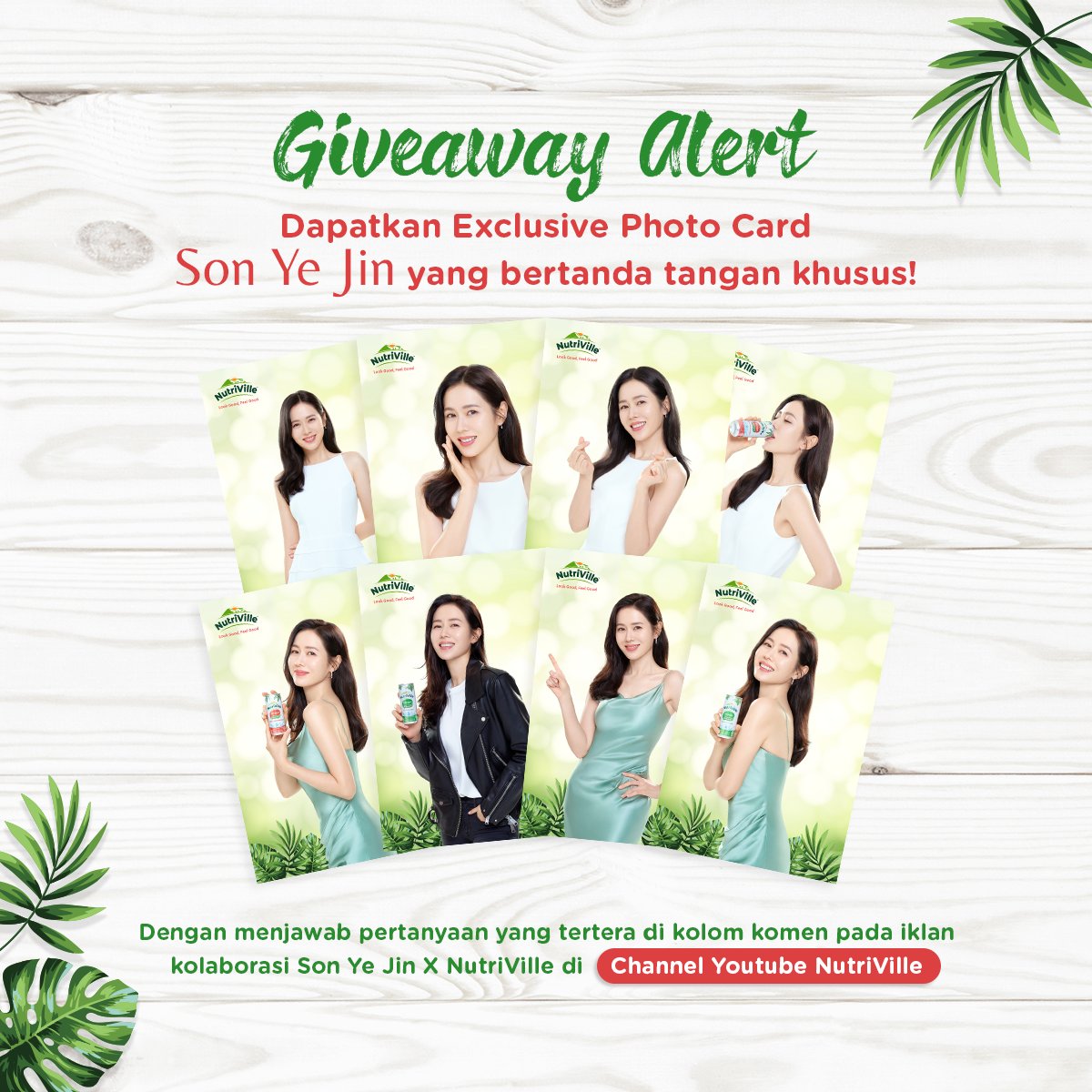 Hai Bestie, NutriVille ada Giveaway nih!
Dapetin Exclusive Photo Card bertanda tangan Son Ye Jin dengan menjawab pertanyaan di Youtube video iklan kolaborasi antara Son Ye Jin dan NutriVille ya!

Tulis jawaban kalian di komen Youtube NutriVille ya Bestie!

youtu.be/AlLTFL_yY-0