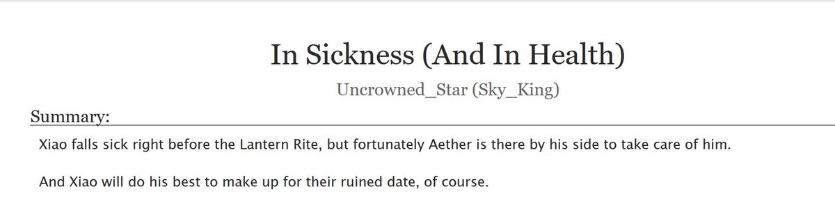 WritingSkyKing's tweet photo. Finally it's time to post!
Wrote a #XiaoAether sickfic for @AndromedaViolet Hope you like!
(Link below!)
@xiaotherxchange  #xaexchange2022 #xiaoae #魈空 #GenshinImpact https://t.co/l4WrcbMblE