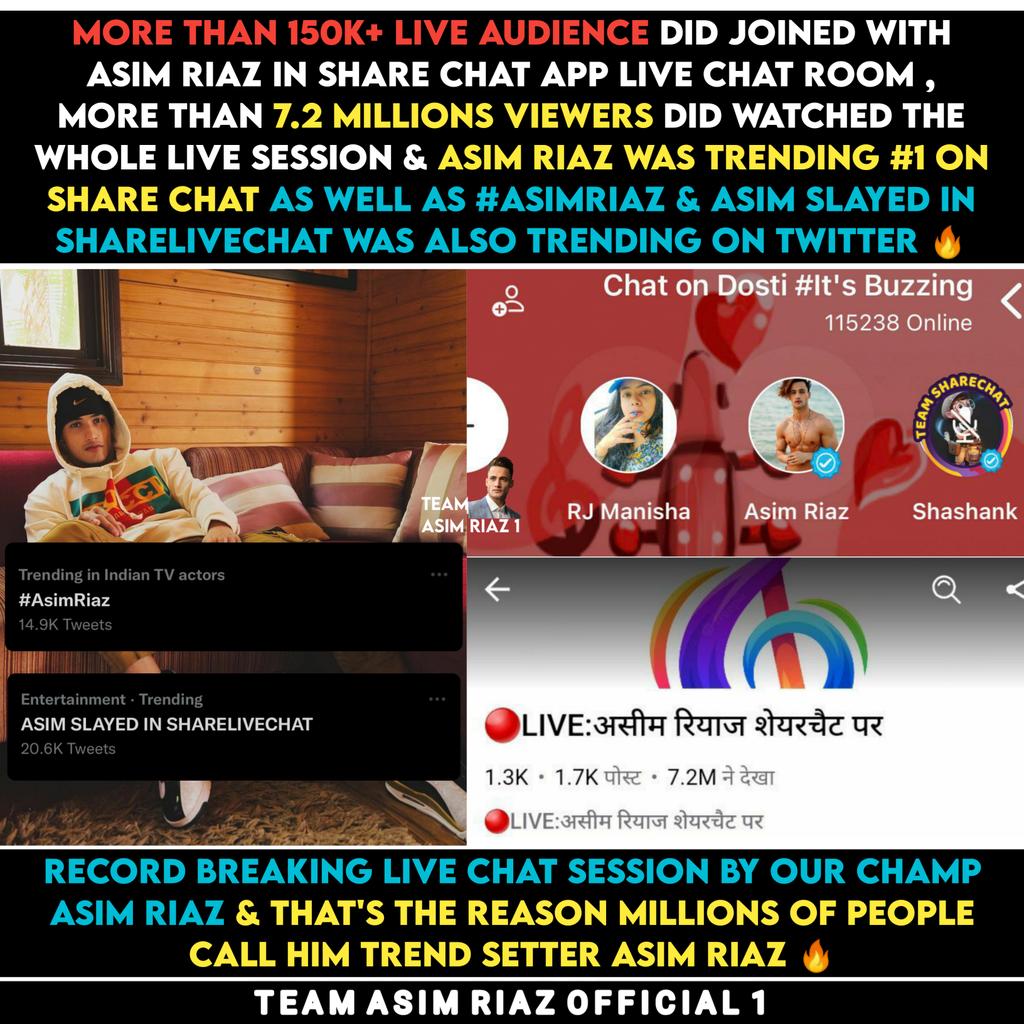 IamAsimRiaz1's tweet photo. ASIM SLAYED IN SHARELIVECHAT ❤️🔥
#AsimRiaz • #ShareChatLive • #ShareChatApp • #AsimSquad • #TeamAsimRiaz https://t.co/bvOdDboPIL