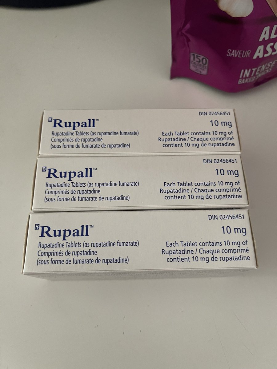 Sharinfali's tweet photo. My doctor gave me these allergy med samples and I had to do a double take at the name. I didn’t know @RuPaul made meds. Are the side effects uniqueness, charisma and talent? #meds #rupaul #rupall #allergies https://t.co/6RjLzRRLNv