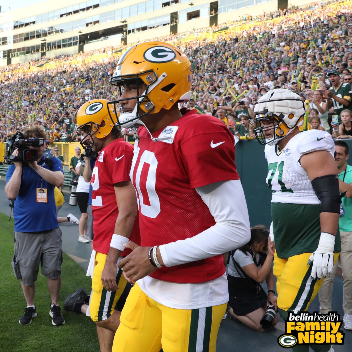 Good to be back! 🏟 #GoPackGo | #FamilyNight