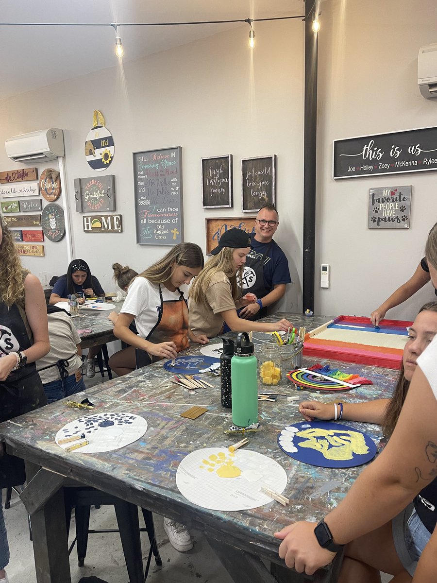 Today we did some team bonding- making personalized door hangers and a global map to mark all the places we come from across FIVE CONTINENTS #BluefieldStateOfMind