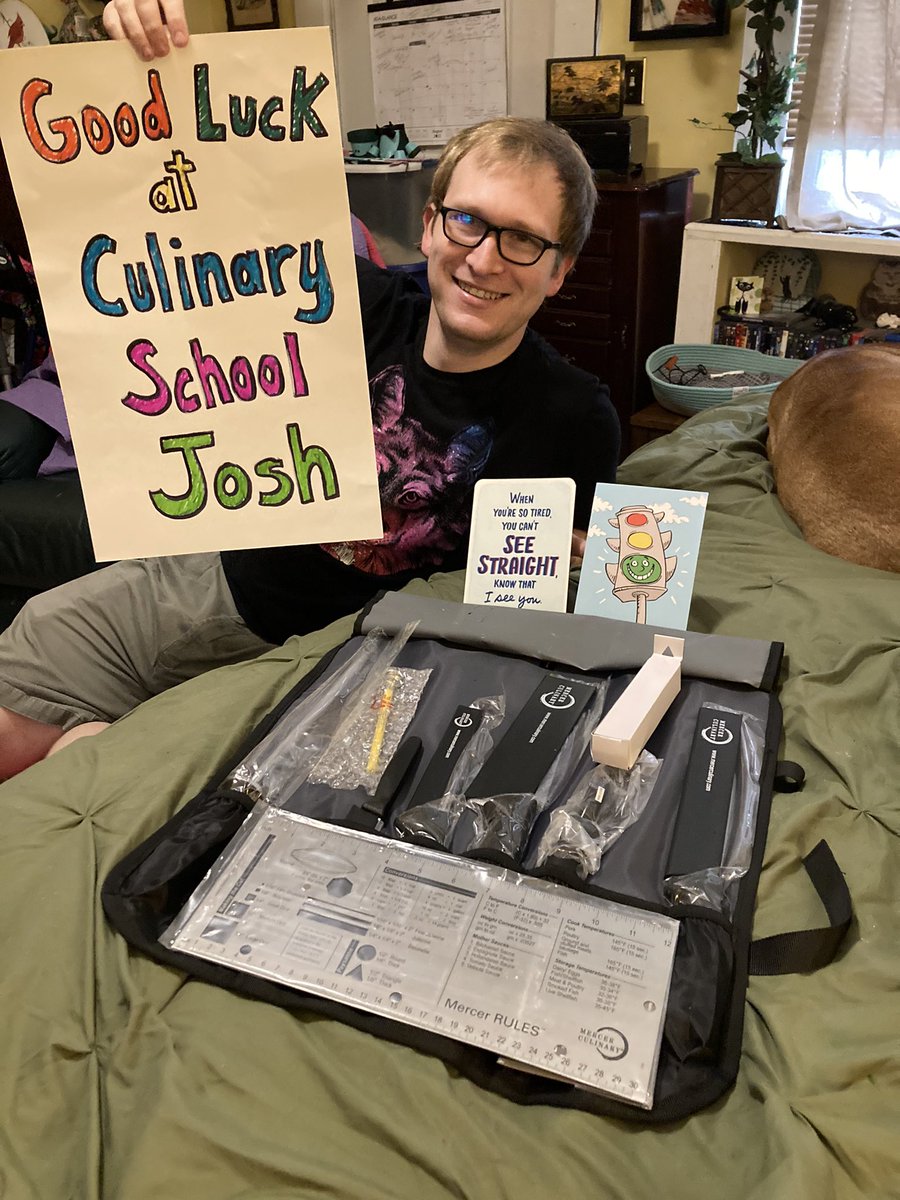 deborah_saffer's tweet photo. My @josh_saffer had his #Last day at work today. #Celebrated w/ #DairyQueen cake, And he took home a #Gifted #RedVelvet cake. His Bosses gifted him the #MercersRule Culinary #Knife and #Utensil set. I #Believe heβs #READY. Too #Proud. #Goals #AutismSuccess #BeYourself π―β€οΈ https://t.co/VvV3AGK4Bm