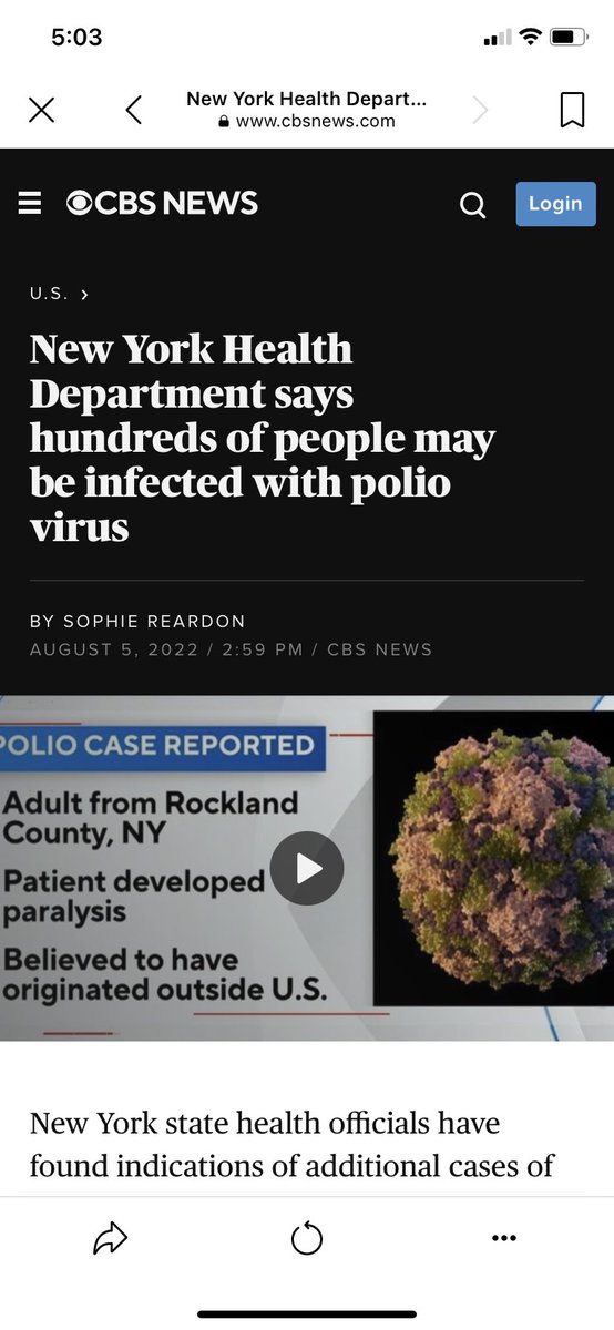 So Polio is a thing now again. Any new drugs introduced to the human population let’s say, in the last year and a half?