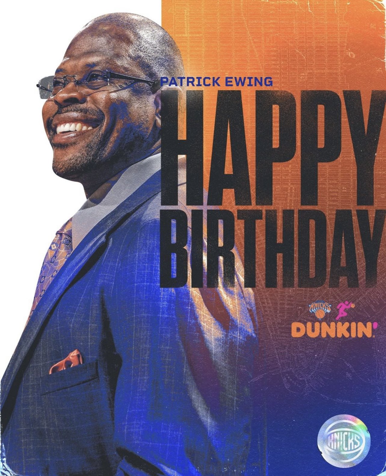 Happy 60th Birthday to my favorite Knicks player of all time Patrick Ewing 33       