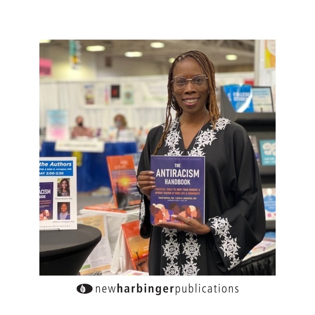 NewHarbinger's tweet image. At #APA2022. Today we were honored to have Dr. Thema Bryant, current APA president and coauthor of The Antiracism Handbook, sign copies of her book in the New Harbinger bookstore.

Thank you for having us this year APA!