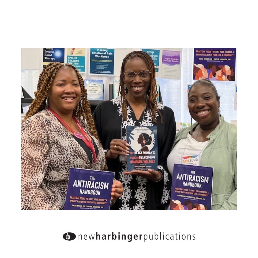 NewHarbinger's tweet image. At #APA2022. Today we were honored to have Dr. Thema Bryant, current APA president and coauthor of The Antiracism Handbook, sign copies of her book in the New Harbinger bookstore.

Thank you for having us this year APA!