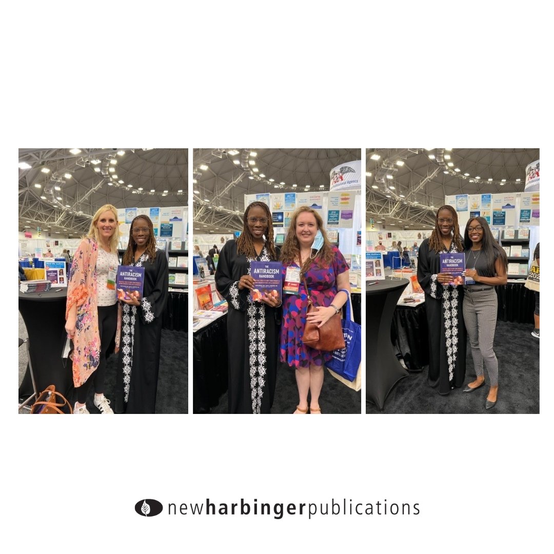 NewHarbinger's tweet image. At #APA2022. Today we were honored to have Dr. Thema Bryant, current APA president and coauthor of The Antiracism Handbook, sign copies of her book in the New Harbinger bookstore.

Thank you for having us this year APA!