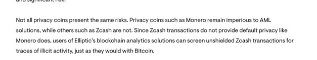 Not all privacy coins are private Elliptic says. Use #Monero - unpaid Ad.