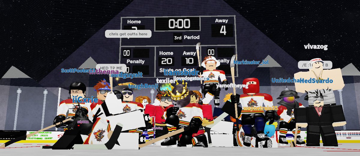 BMHLFlames's tweet photo. FINAL: FLAMES WIN 4-3! 

MVP: Unitedchair with 4 goals in his first and final game as a Flame as he has been forced off the taxi squad for being Too Good. https://t.co/qphuGBzA5Z