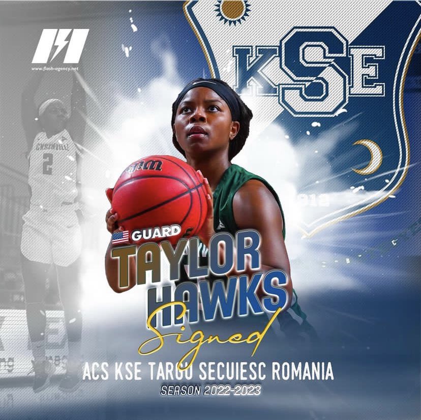JAX_WBB's tweet photo. Phin fans, please help us in congratulating  @TaylorHawks3 for signing with ACS KSE Targu Secuisc in one of the top leagues in Romania 🇷🇴 ‼️Congrats T-Hawks 🎉 🐬🏀🐬‼️We are so proud of you‼️#PROPhins #TheFactory #RELENTLESS https://t.co/9pt6Cx4AxD