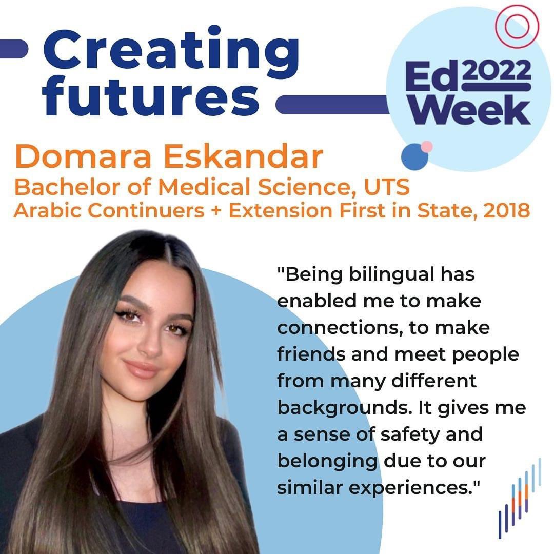 SCLanguages's tweet photo. Welcome to #EdWeek22! 🎉📚🙌 This year we're celebrating the theme '#CreatingFutures – education changes lives’. Featuring some @sc.languages graduates on how languages education has changed their life 🎓 #LearnLanguages #LoveWhereYouLearn https://t.co/7lGZI59JXr