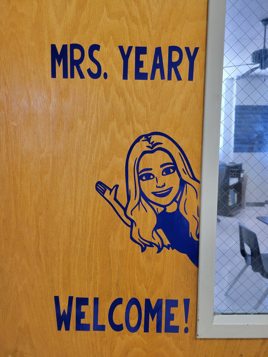 Are you even a teacher if you don't have a Bitmoji door decal?! (Being smart. No attacks lol) <a href="/Kaylee14Allison/">Kaylee Allison</a> made this for me, and I feel so official now. Joy. 
#teachertwitter #BacktoSchool2022 #classroomdecor