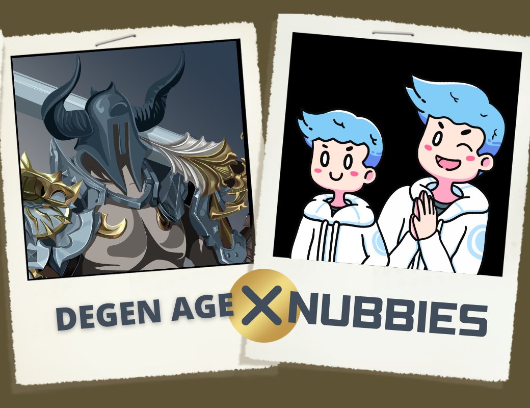 Nubbies Collabs (@nubbiescollabs) on Twitter photo 🎉 WL GIVEAWAY 🎉
Nubbies x Degen Age
Giving away 5x WL Spots
Unleash your inner warrior!
To Enter:
1️⃣ Follow @DegenAgeNFT, <a href="/NubbiesNFT/">Nubbies NFT</a> & <a href="/NubbiesCollabs/">Nubbies Collabs</a>
2️⃣ Like, Retweet & Tag NFT friends
⏰Winners in 24 hours - Good Luck! /m 🎉 WL GIVEAWAY 🎉
Nubbies x Degen Age
Giving away 5x WL Spots
Unleash your inner warrior!
To Enter:
1️⃣ Follow @DegenAgeNFT, <a href="/NubbiesNFT/">Nubbies NFT</a> & <a href="/NubbiesCollabs/">Nubbies Collabs</a>
2️⃣ Like, Retweet & Tag NFT friends
⏰Winners in 24 hours - Good Luck! /m