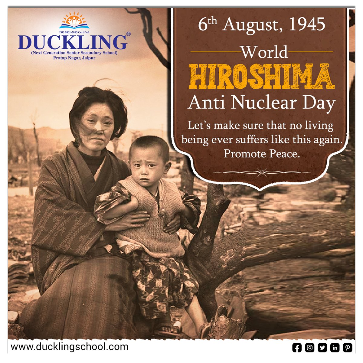 SchoolDuckling's tweet photo. Remembering the lost souls of Hiroshima#Ducklingschool #Ducklingschooljaipur #education #learning #motivation #highschool
#hiroshima #nagasaki #atomicbomb #peace #miyajima #history #hiroshimapeacememorial https://t.co/V8xpARnpi5