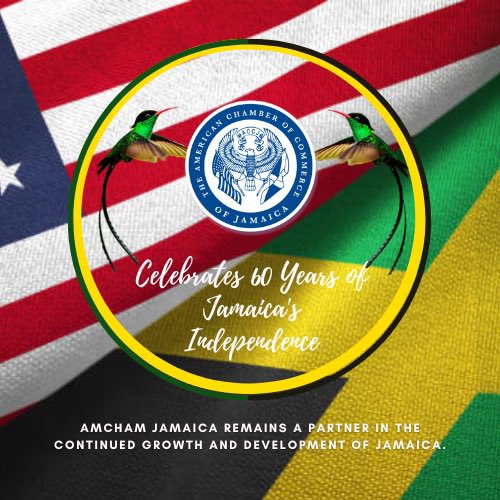AMCHAMJamaica's tweet photo. The American Chamber of Commerce of Jamaica is happy to celebrate Jamaica's 60th year of Independence.
We are committed to promoting trade and investment between the US and Jamaica as we partner in reigniting Jamaica for greatness!
#Jamaica60th #Jamaica #AmchamJa https://t.co/V3BJhkIrzq