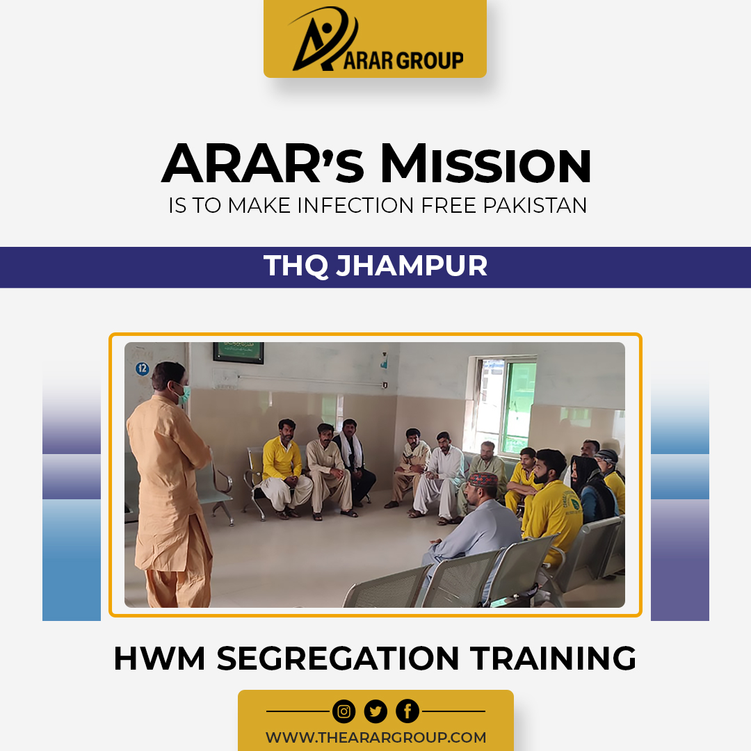 arar_group's tweet photo. HWM Segregation Training was conducted to make our country free from infection.
Details are below:
Hospital: THQ Jhampur
ARAR’s mission is to make infection-free Pakistan.
.
.
#arargroup #ararservices #MEPLANET+ #ARARServingHumanity #Trainings #HWM #Healthinnovations #healthcare https://t.co/nipPIneGk4
