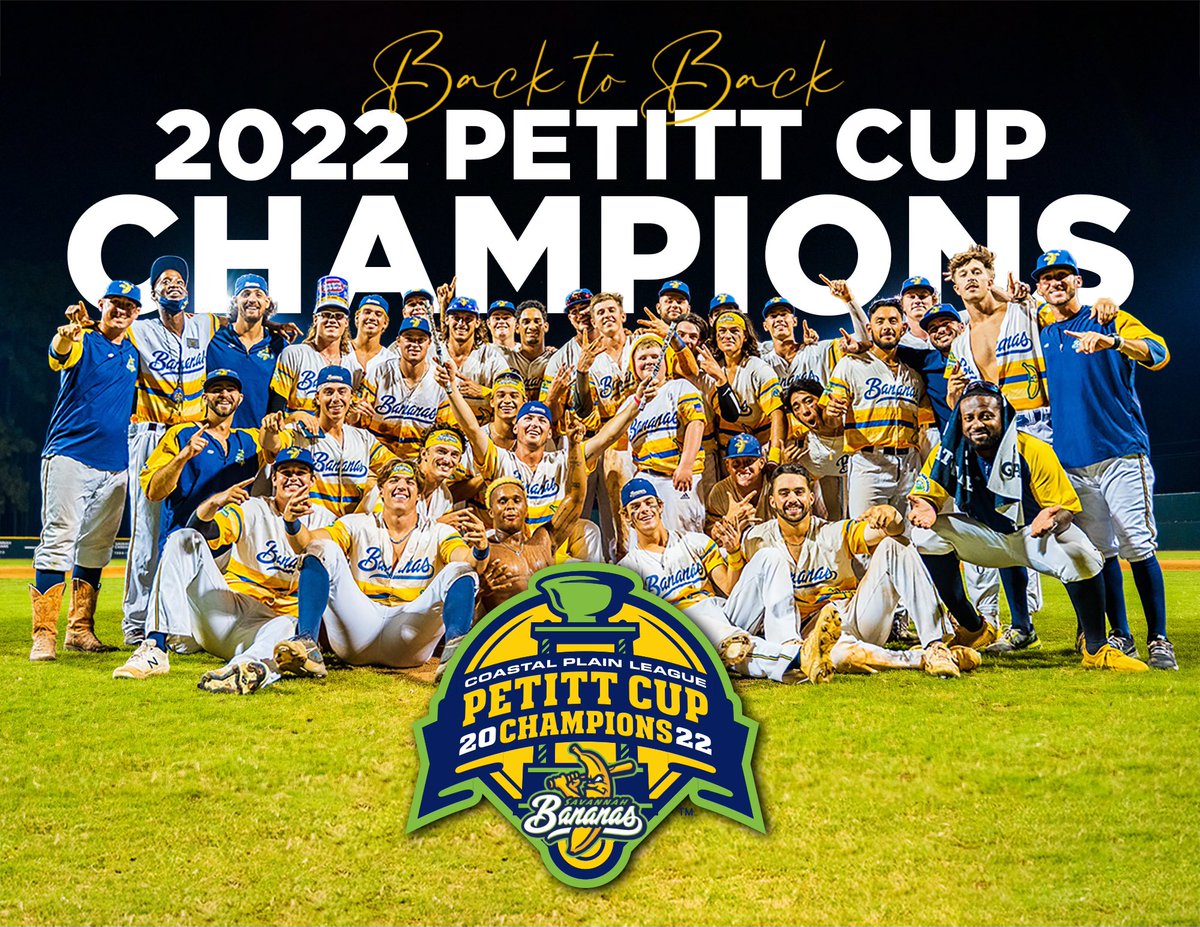 Your 2022 CPL Champions!!! The @TheSavBananas are back-to-back champs! They beat the Tobs 11-0 in game 2 of the series tonight. The Bananas finished the regular season 34-14. Well done boys!