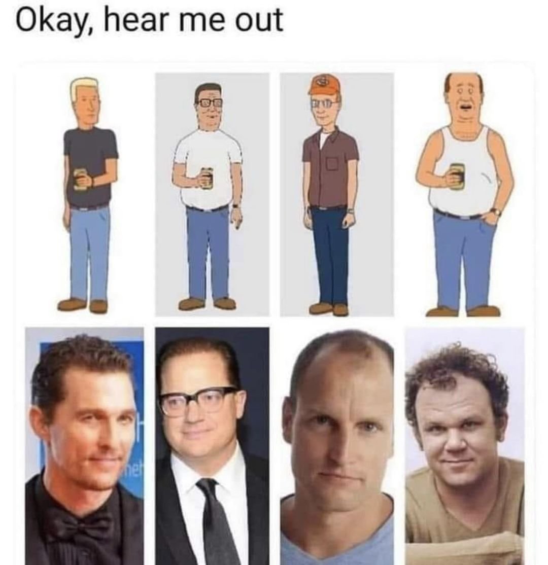 Kirk Wilcox on X: I keep seeing this meme float around. Why would someone  cast a live action King of the Hill movie and not cast Stephen Root as  Bill?  /