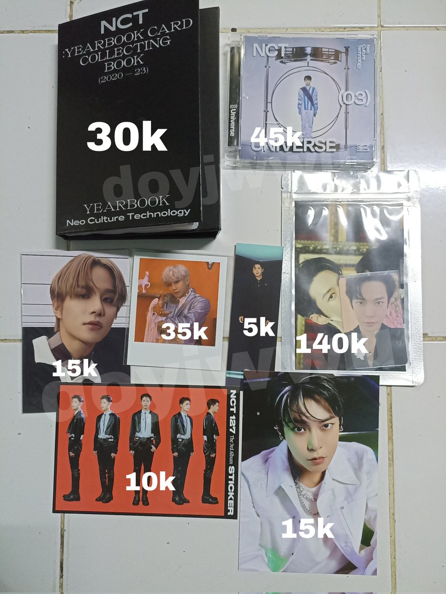 Wts want to sell

- yearbook collect book nct 2020
- jewel only universe doyoung
- pola jungwoo favorite
- 4x6 photoset doyoung the castle
- sticker dan bookmark taeil
- postcard doyoung sticker
- post card jungwoo favorite

Negotiable💫
Inc packing
Bisa keep event🍊
📍Bekasi