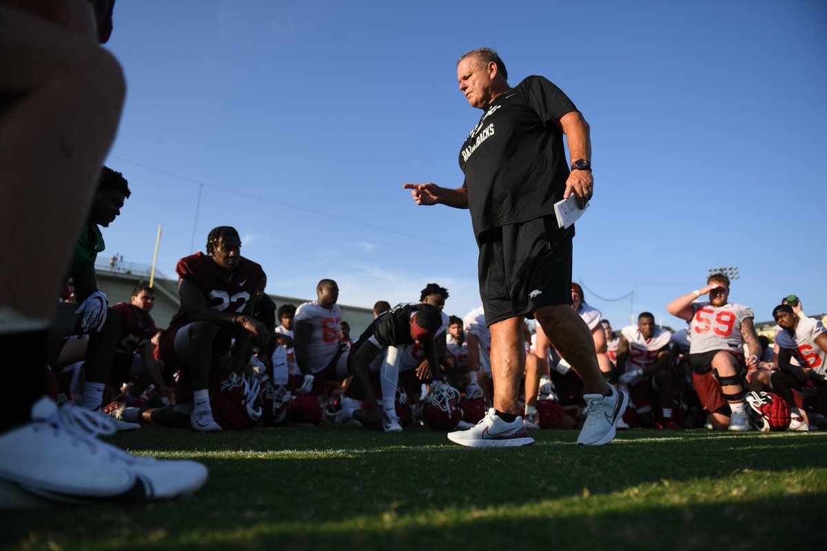 RazorbackFB's tweet photo. First hot one in the books. https://t.co/jF1kNZpg2I