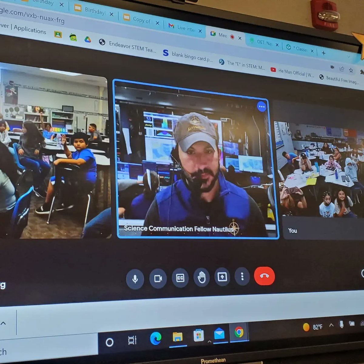 teamtreff's tweet photo. Big Day in Room 2! Our class was visited by astronaut Brandon Rodriguez who has been mapping the sea floor near the Hawaiian islands on the @EVNautilus. The ss were able to ask questions and learn why math,coding, and robotics are so important. @NASA @ColtonJUSD 
@Rogers_CJUSD https://t.co/ESeNjYmrAQ