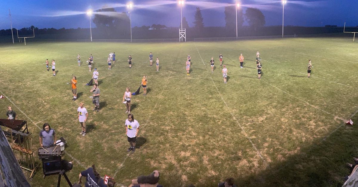 HeritageHighIL's tweet photo. The 2022-2023 school year officially kicked off tonight with the conclusion of marching band camp with a performance by the Marching Hawks https://t.co/TR7TmxyG2r