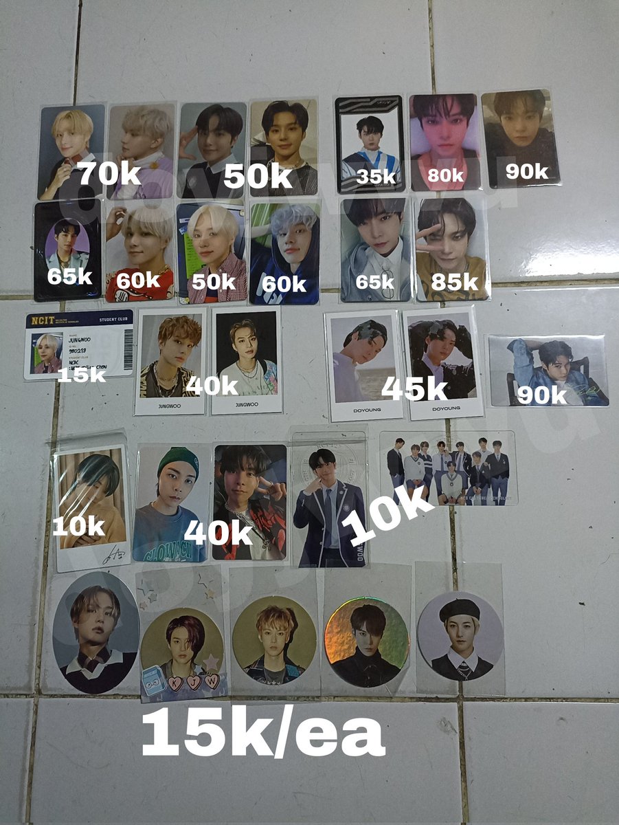 Wts want to sell

- jungwoo classic
- jungwoo sticky
- jungwoo photopack 2021
- jungwoo 2nd player
- yb jungwoo
- jungwoo Ar selca jewel sticker
- jungwoo ncit day ver
- jungwoo slow acid
- jungwoo pola work it
- uc doyoung
- doyoung ncit night ver
- doyoung slow acid