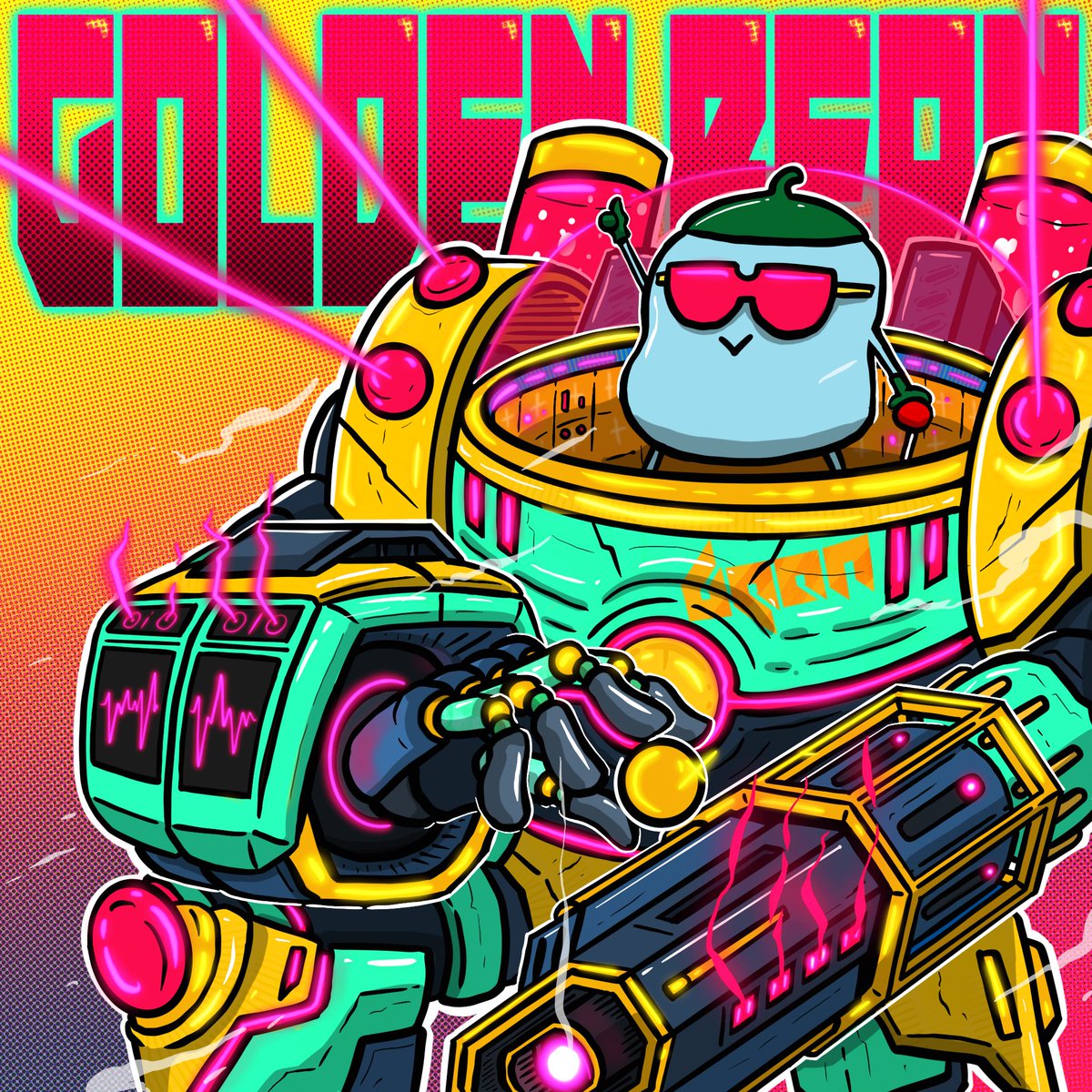 GOLDEN BEAN is here! 
Thank you @Dirty34_nfts for a wonderful collaboration piece. I really love the way you presented my little Bean! 🫘❤️

Go get him at Opensea 🌊

Mine coming soon in Paras 🔥