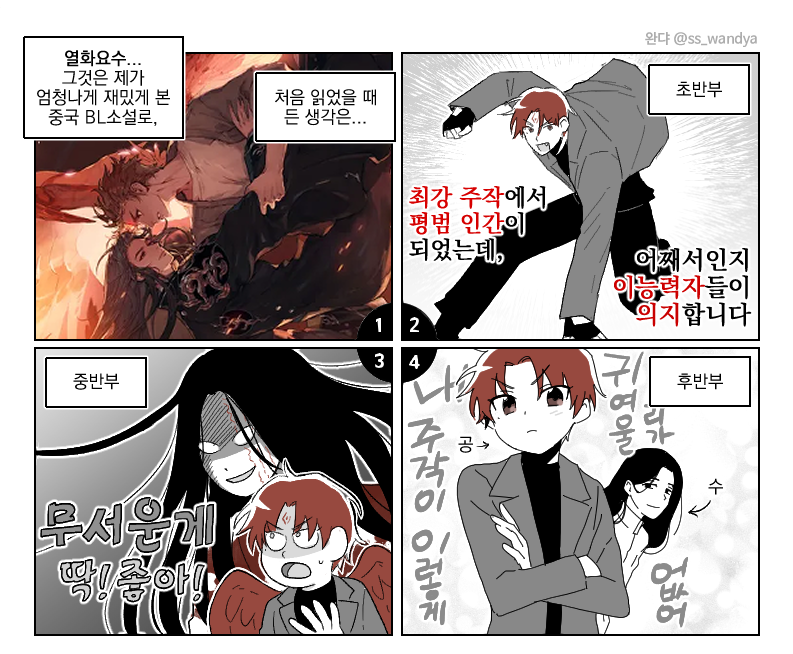 ss_wandya's tweet photo. 제가 좋아하는 BL소설 <열화요수> 후기 만화입니다...
본지 1년이 넘었는데 후기를 그리는 여자가 있다?! https://t.co/iIqcIAMrL0