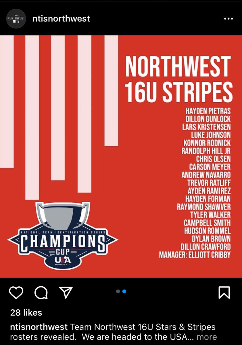 HaydenPietras's tweet image. Excited to head down to NC so play along side some baller dudes!@CoachCribby @USABaseball @NewLevel360