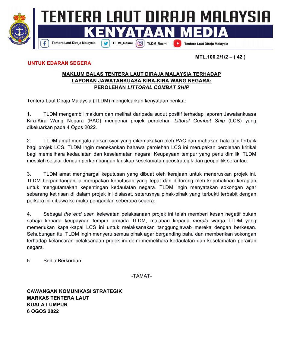 Royal Malaysian Navy tweet media