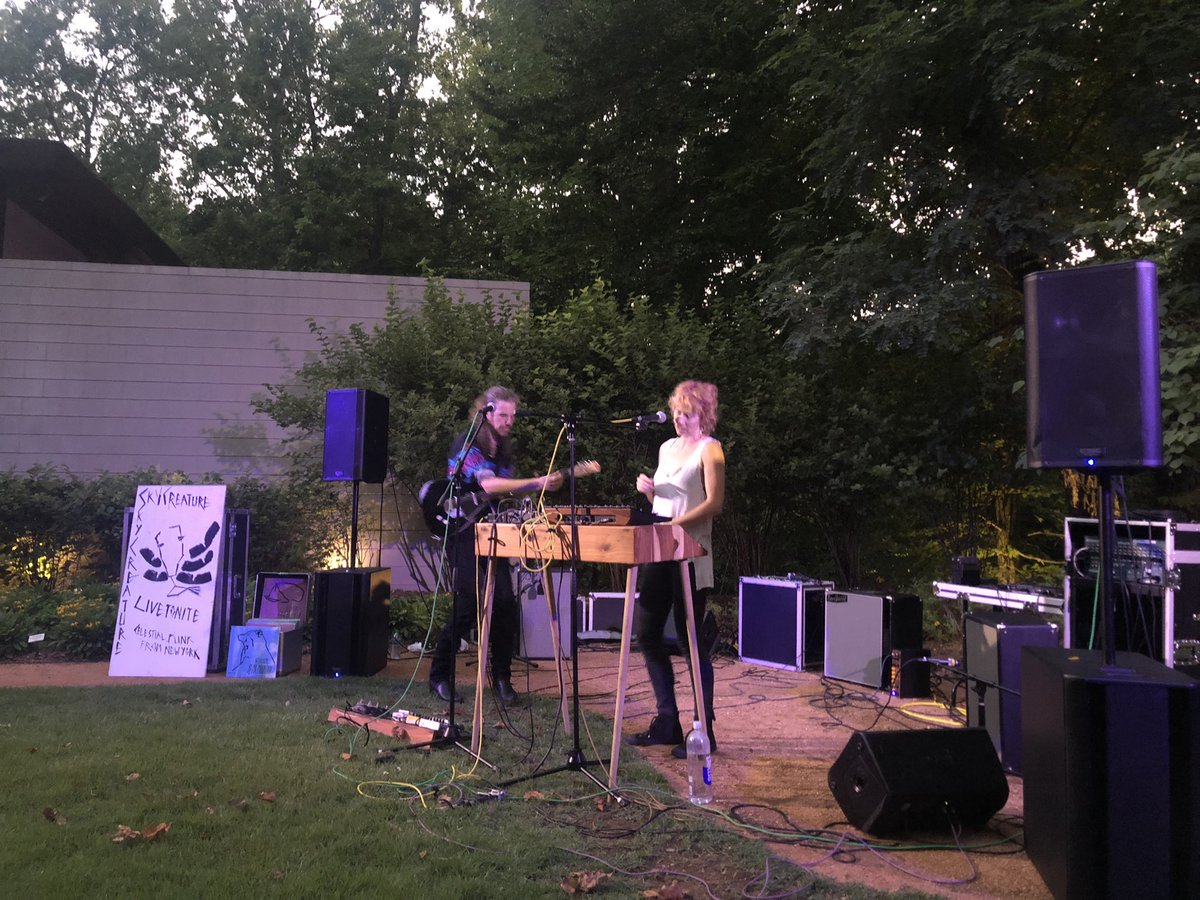 CM_Fayetteville's tweet photo. The arts in Arkansas! @TrilliumSounds and @crystalbridges Art Trail at Night bringing NYC’s Sky Creature to the Ozarks. 

CM_Fayetteville sighting: Our co-organizer and filmmaking whiz Jess Whalen doing her thing to preserve the moment! https://t.co/8Z9v1ekB9Z
