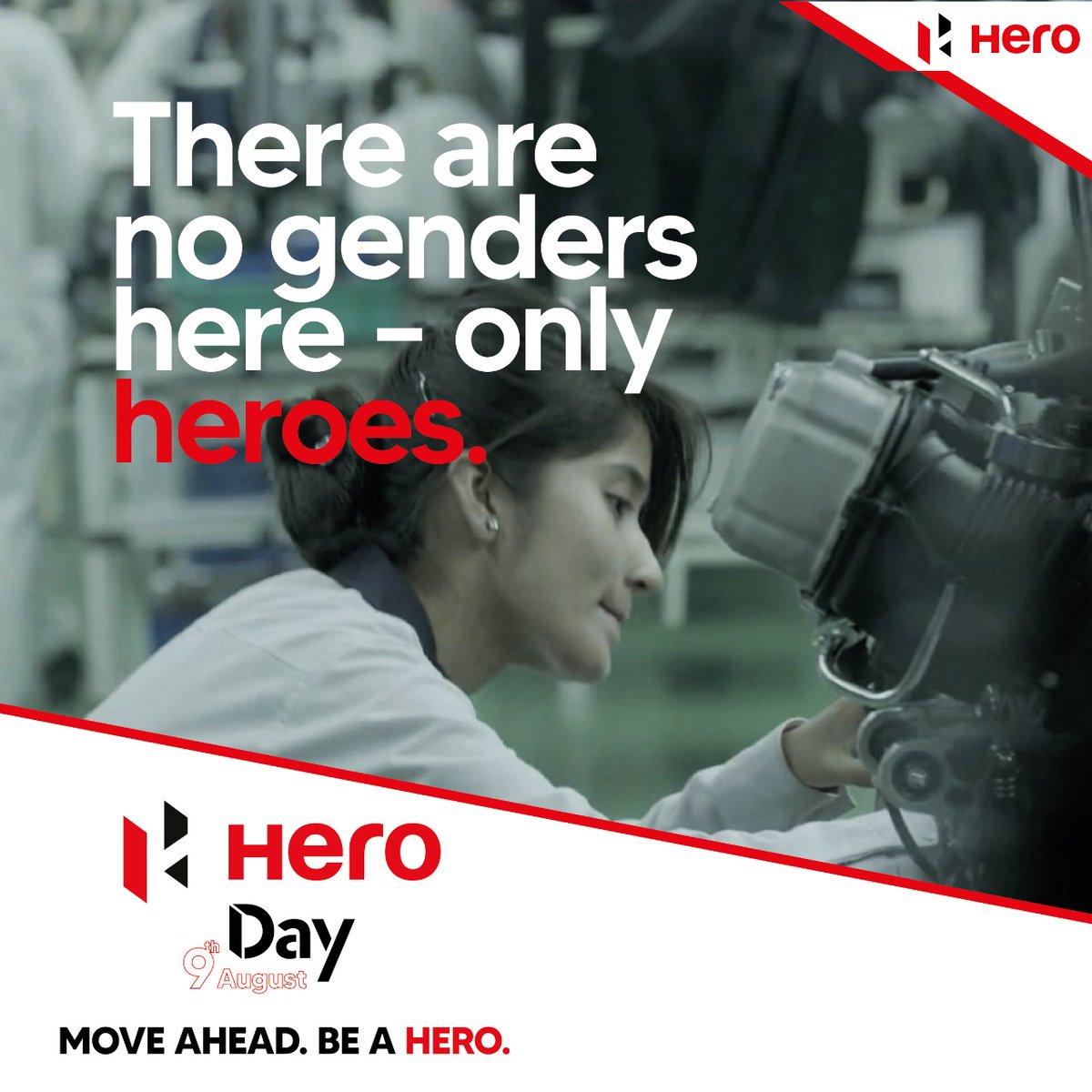 HeroMotoCorp's tweet image. At Hero MotoCorp, we believe that roles are not defined by gender, and we’re constantly working towards making our workforce a more diverse and inclusive one. On Hero Day, we move towards a brighter, equitable tomorrow. 

Link: bit.ly/3Q6dkkm

#HeroDay #MoveAheadBeAHero